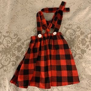 ❤️🖤❤️Fall Red and Black Plaid Overall Dress❤️🖤❤️